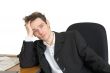 Sorrowful businessman on a workplace