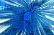 Hi-tech industrial electronic blue background