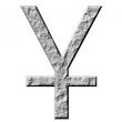 3D Stone Yen Symbol