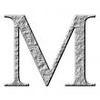 3D Stone Greek Letter My