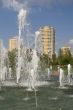 fountain and new building