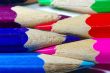 Color pencils on white background
