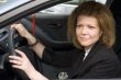 Girl in car closeup
