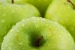 Waterdrops on green apple