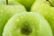 Waterdrops on green apple