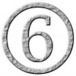 3D Stone Framed Number 6
