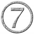 3D Stone Framed Number 7