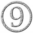 3D Stone Framed Number 9