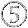 3D Stone Framed Number 5