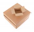two cardboard boxes on white