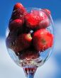 strawberry in glass