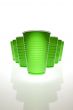 Green plastic cups