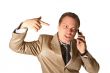 Businessman shouting on a phone