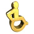 Universal wheelchair symbol in gold