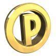 parking symbol in gold