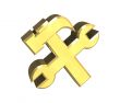 industrial working symbol in gold