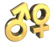 Male and female sex symbols