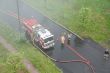 Fire Trucks in Smoke