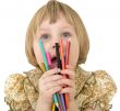 Little girl with crayons