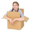 Kawaii girl in the cardboard box