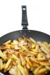 fried potatoes on white background