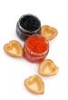 heart; red and black caviar