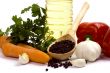 vegetables and oil closeup