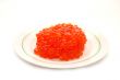 Red caviar on plate