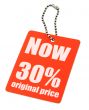Sale tag on white background