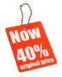 Sale tag on white