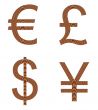 Wooden Currency Signs