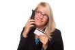 Beautiful Blonde Woman with Phone and Credit Card