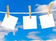 blanks white note against the blue sky