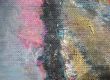Fragment of linen with the oil paints.