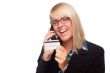 Beautiful Blonde Woman with Phone and Credit Card