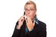 Shocked Blonde Woman on Cell Phone
