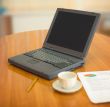 Laptop on a table at office