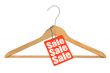 coat hanger and sale tag