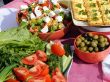 Vegetables and sandwich