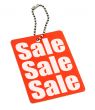 Sale tag on white