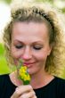woman with flowers
