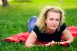 woman on green grass