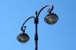 Vintage Street Lamp on Blue Background