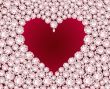 Vector red heart on diamond background