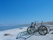 bikes on the dead sea beach