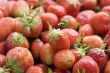 Ripe strawberries closeup