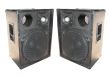 two old concerto audio speakers on white background
