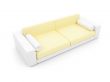 White and yellow color sofa isolated view