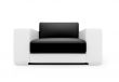 Black and white color armchair isolated view