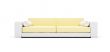 White and yellow color sofa isolated view